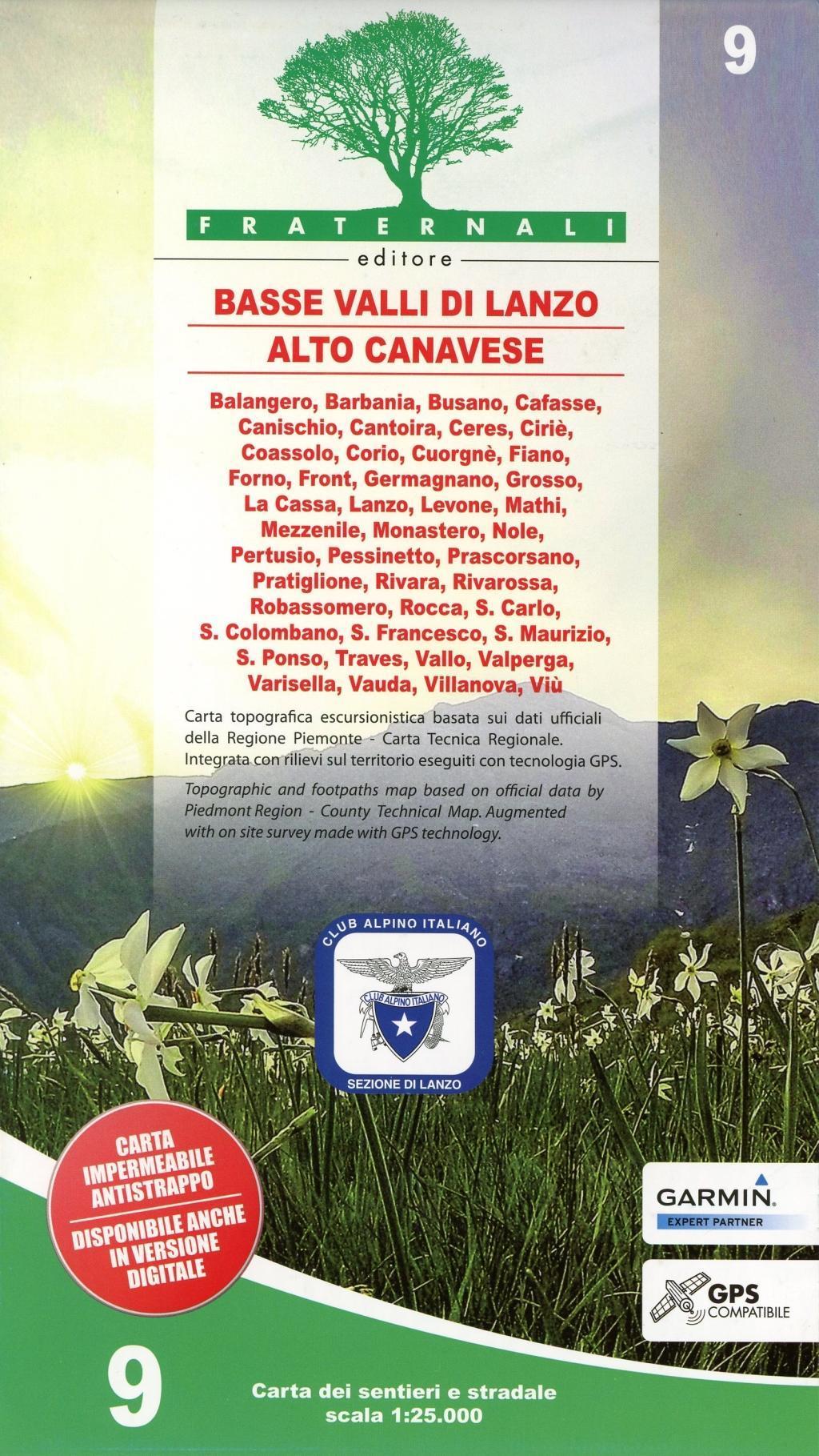 Carta n. 9. Basse valli di Lanzo, alto Canavese, La Mandria, val Ceronda e Casternone