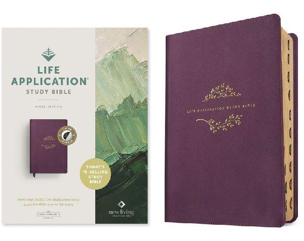 NLT Life Application Study Bible, Third Edition (Leatherlike, Purple, Indexed, Red Letter)