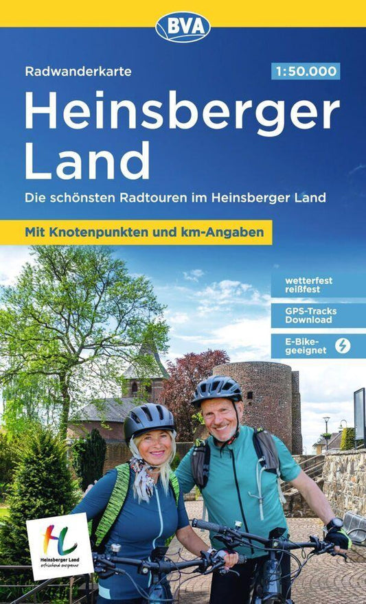 BVA Radwanderkarte Heinsberger Land 1:50.000, mit Knotenpunkten, reiß- und wetterfest, GPS