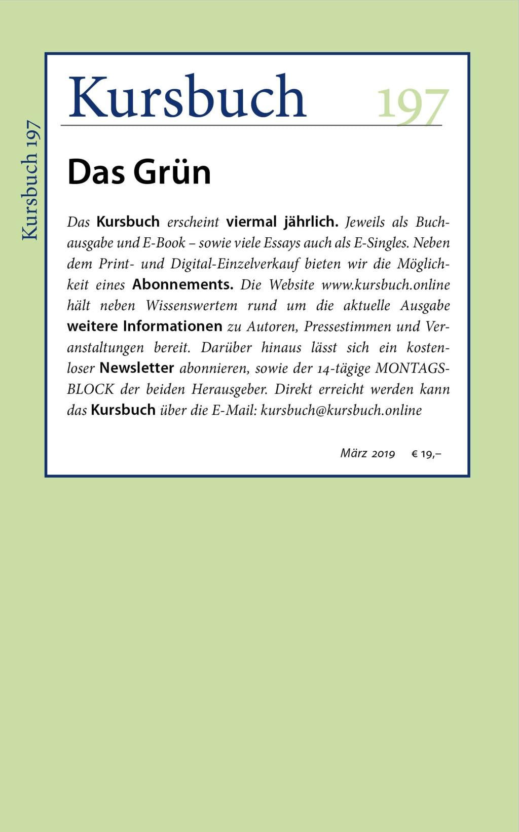 Buchcover: Kursbuch 197