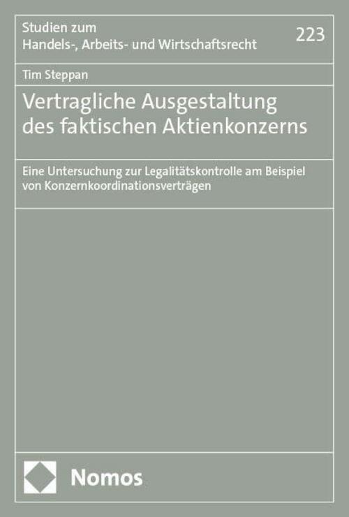 Vertragliche Ausgestaltung des faktischen Aktienkonzerns