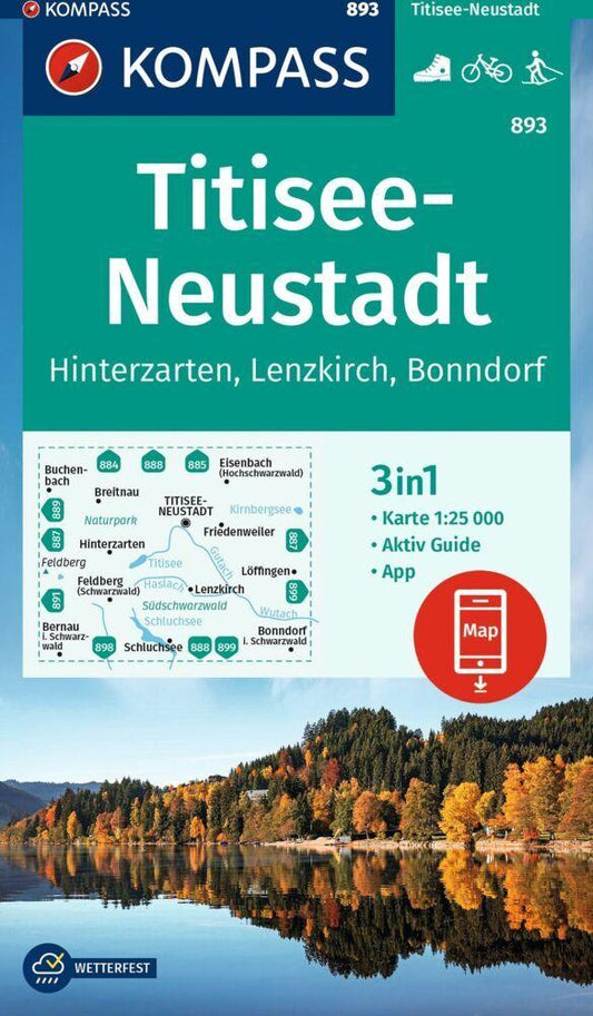 KOMPASS Wanderkarte 893 Titisee-Neustadt 1:25.000