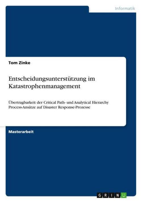 Buchcover: Entscheidungsunterstützung im Katastrophenmanagement