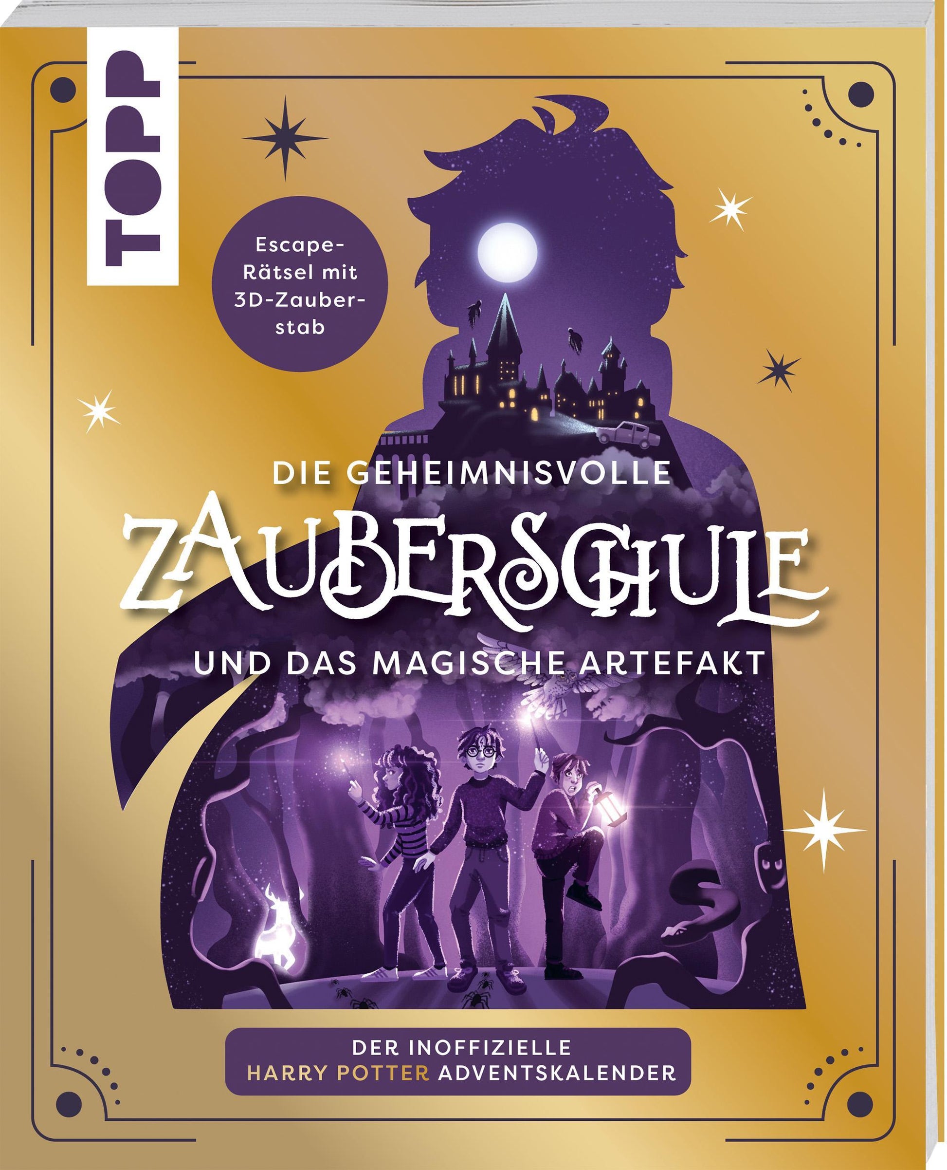Buchcover: Die geheimnisvolle Zauberschule und das magische Artefakt: Der inoffizielle Harry Potter-Adventskalender