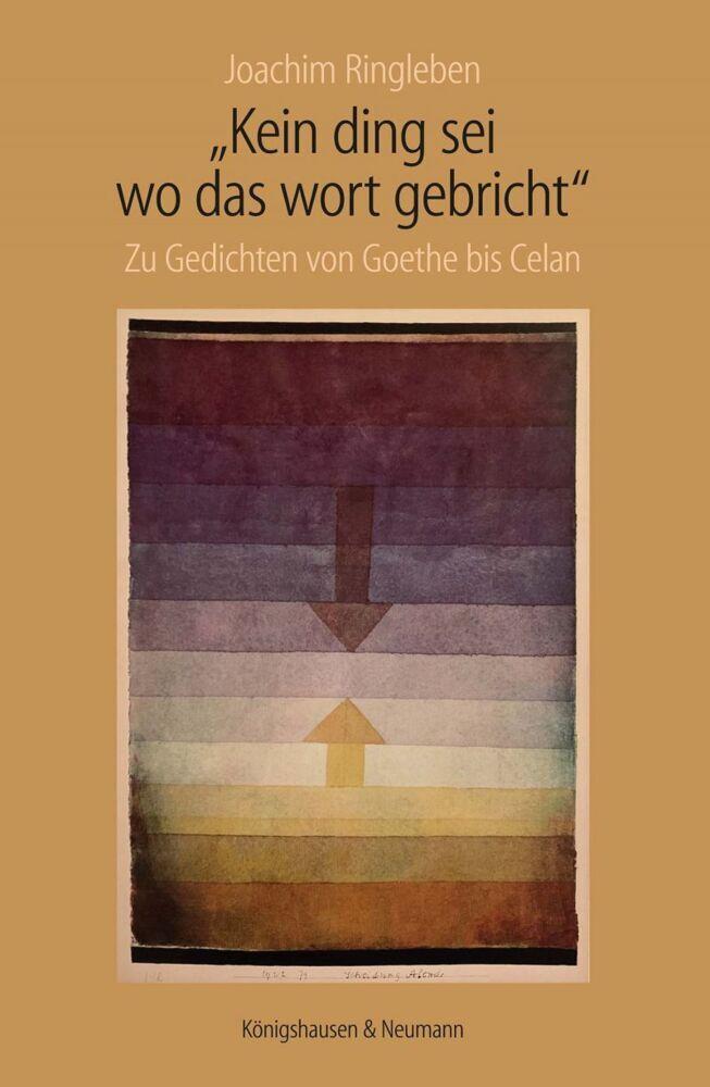 Buchcover: \"Kein Ding sei wo das wort gebricht\"