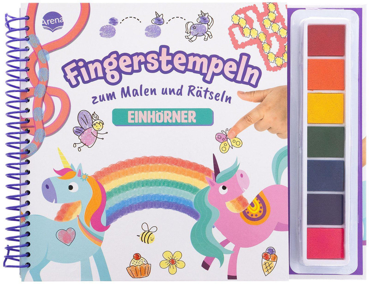 Schmitz, Hanna/Fingerstempeln zum Malen und Rätseln. Einhörner