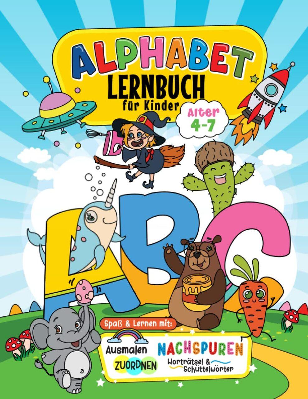 Buchcover: Alphabet-Lernbuch für Kinder von 4-7 Jahren