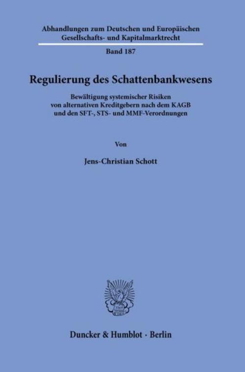 Regulierung des Schattenbankwesens.
