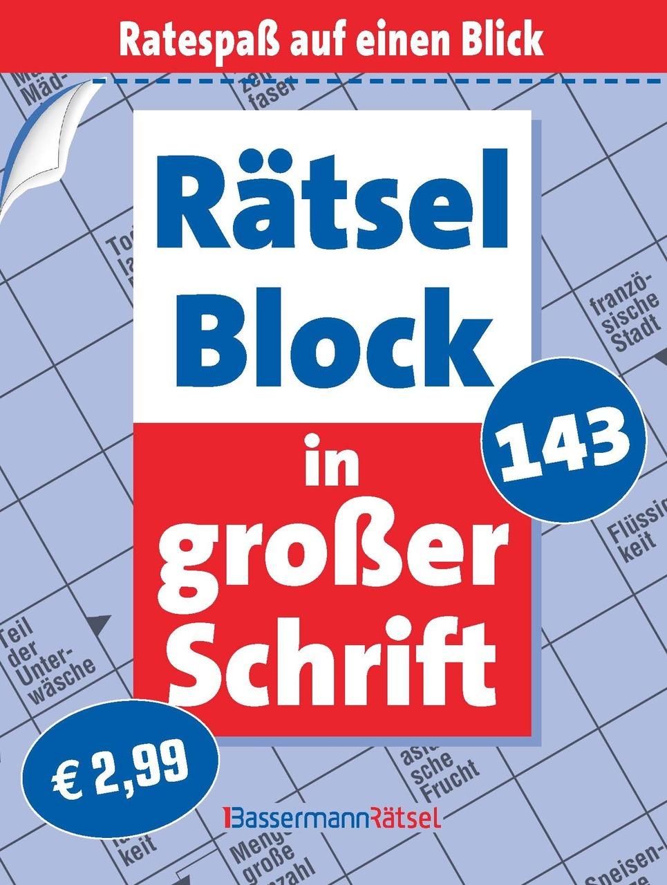 Rätselblock in großer Schrift 143 (5 Exemplare à 2,99 EUR)