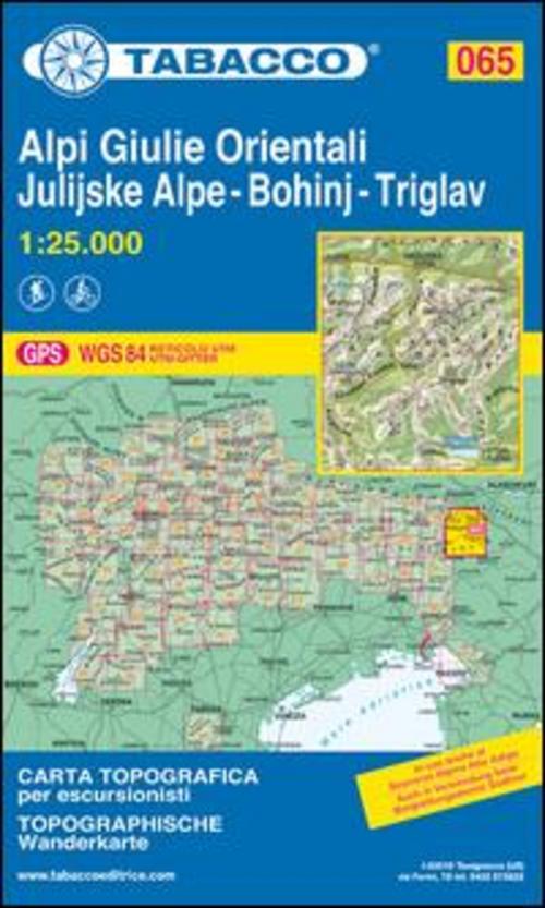 Tabacco Wandern 1 : 25 000  Alpi Giulie Orientali-Julijske Alpe-Bohinj-Triglav