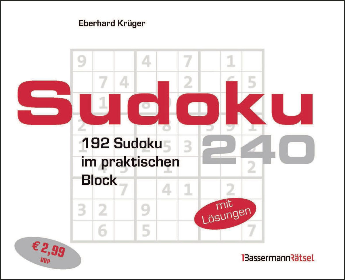 Buchcover: Sudokublock 240 (5 Exemplare à 2,99 EUR)