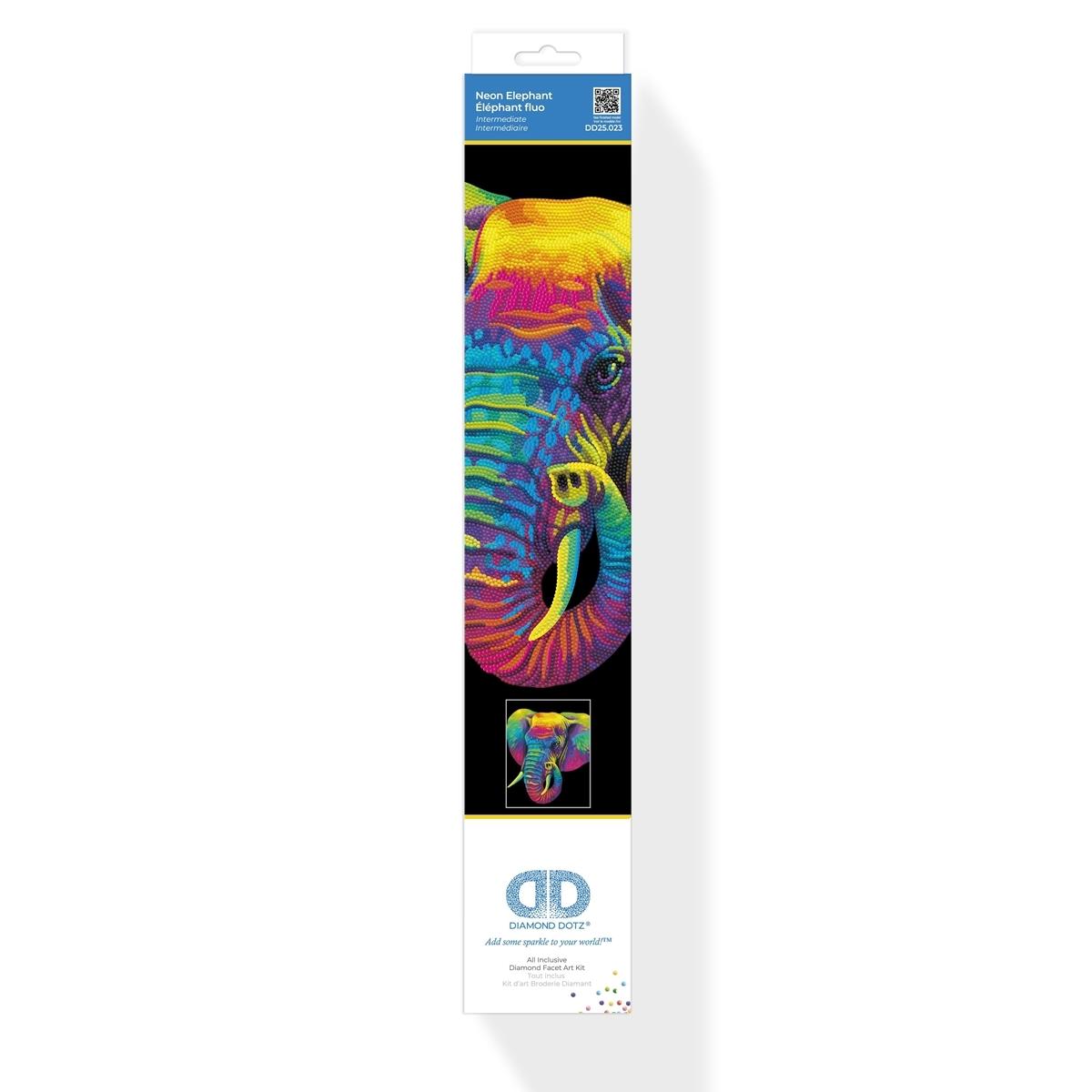 Diamond Painting Neon Elefant