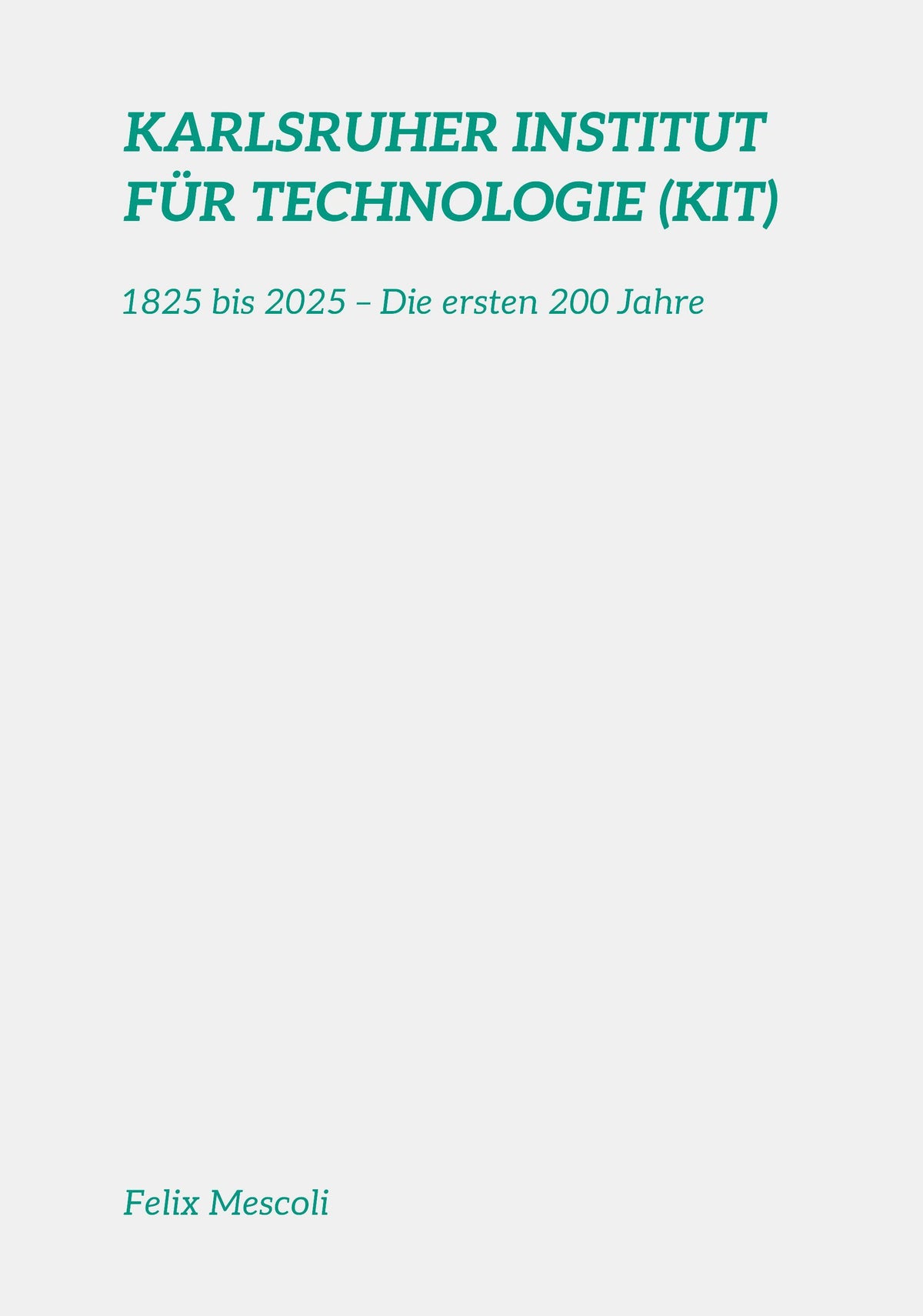Buchcover: Karlsruher Institut für Technologie (KIT)
