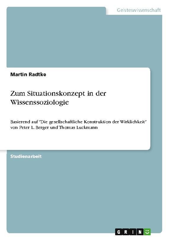Zum Situationskonzept in der Wissenssoziologie