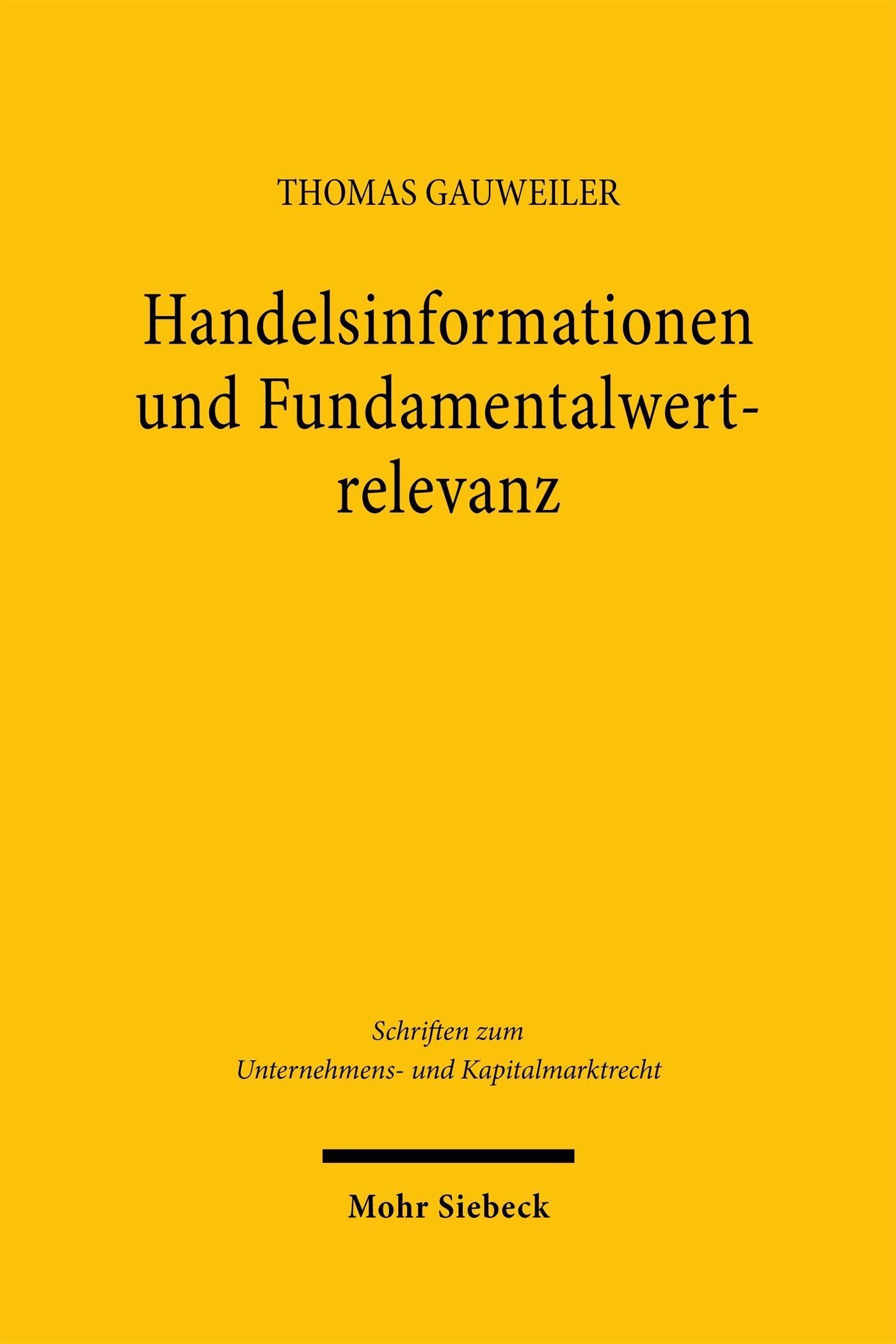 Handelsinformationen und Fundamentalwertrelevanz