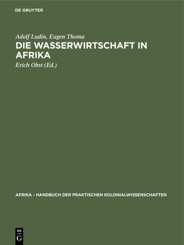 Buchcover: Die Wasserwirtschaft in Afrika