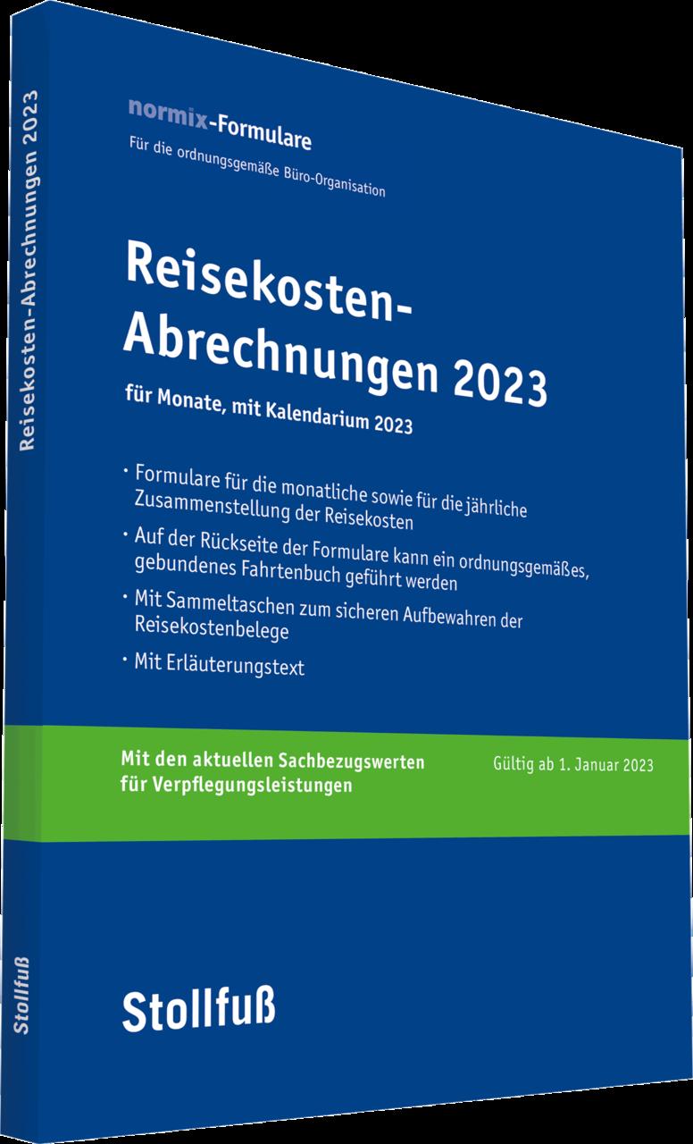 Reisekosten-Abrechnung 2023 mit Kalendarium