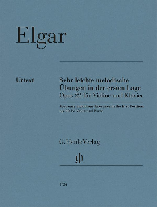 Edward Elgar - Sehr leichte melodische Übungen in der ersten Lage op. 22 für Violine und Klavier