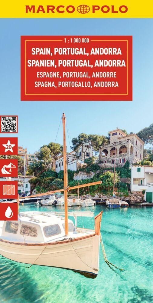 MARCO POLO Reisekarte Spanien, Portugal 1:1 Mio.