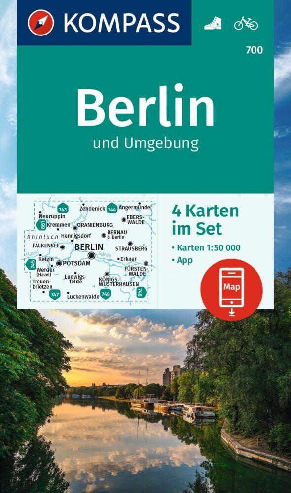 KOMPASS Wanderkarten-Set 700 Berlin und Umgebung (4 Karten) 1:50.000