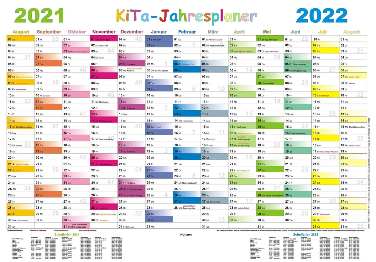 Buchcover: Kita-Jahresplaner 2021/2022-Set