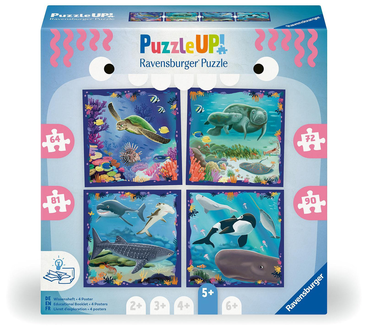 Kinderpuzzle 64,72,81,90 Teile - Puzzle UP! Meerestiere