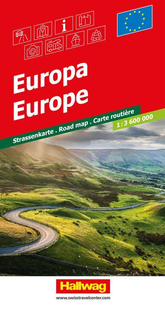 Hallwag Strassenkarte Europa 1:3,6 Mio.
