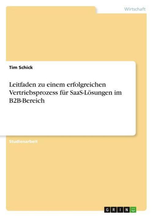 Leitfaden zu einem erfolgreichen Vertriebsprozess für SaaS-Lösungen im B2B-Bereich