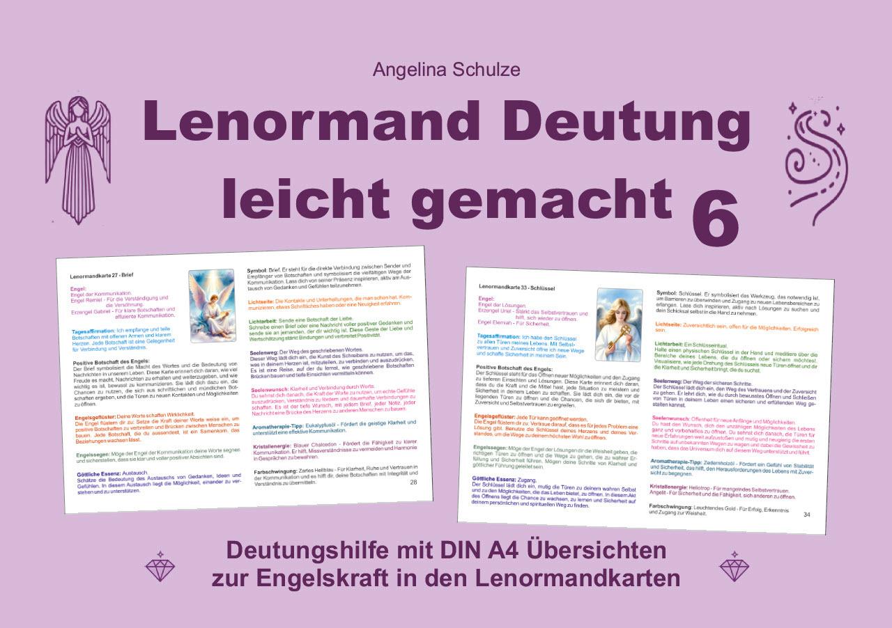 Buchcover: Lenormand Deutung leicht gemacht 6