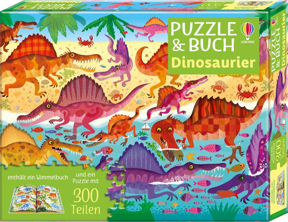 Buchcover: Puzzle & Buch: Dinosaurier