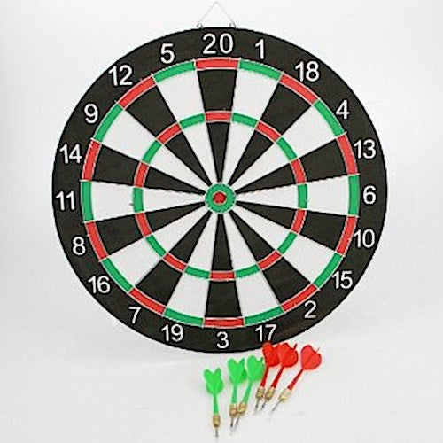 Dartspiel, doppelseitig, mit 6 Stück Darts