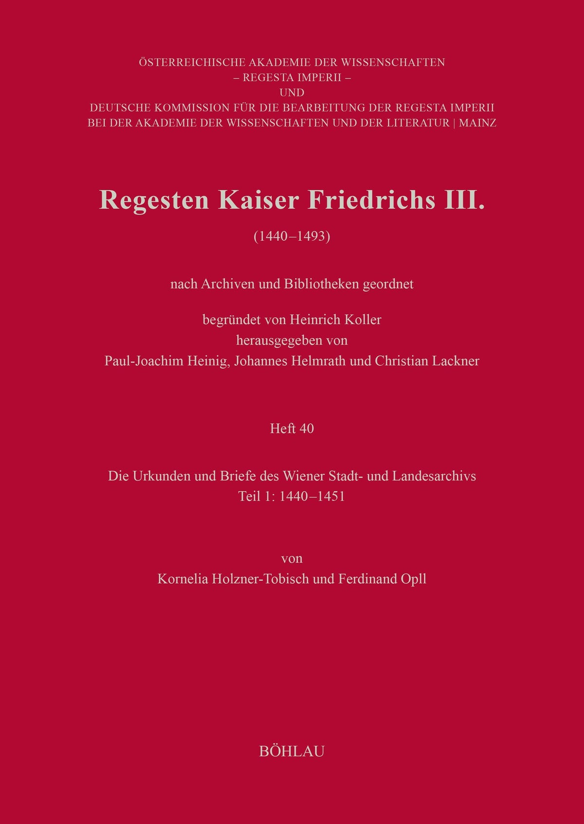 Regesten Kaiser Friedrichs III. (1440-1493)
