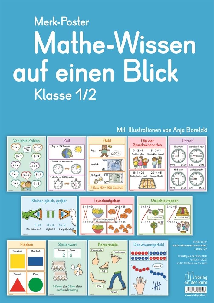 Buchcover: Mathe-Wissen auf einen Blick, Klasse 1/2 (Poster)