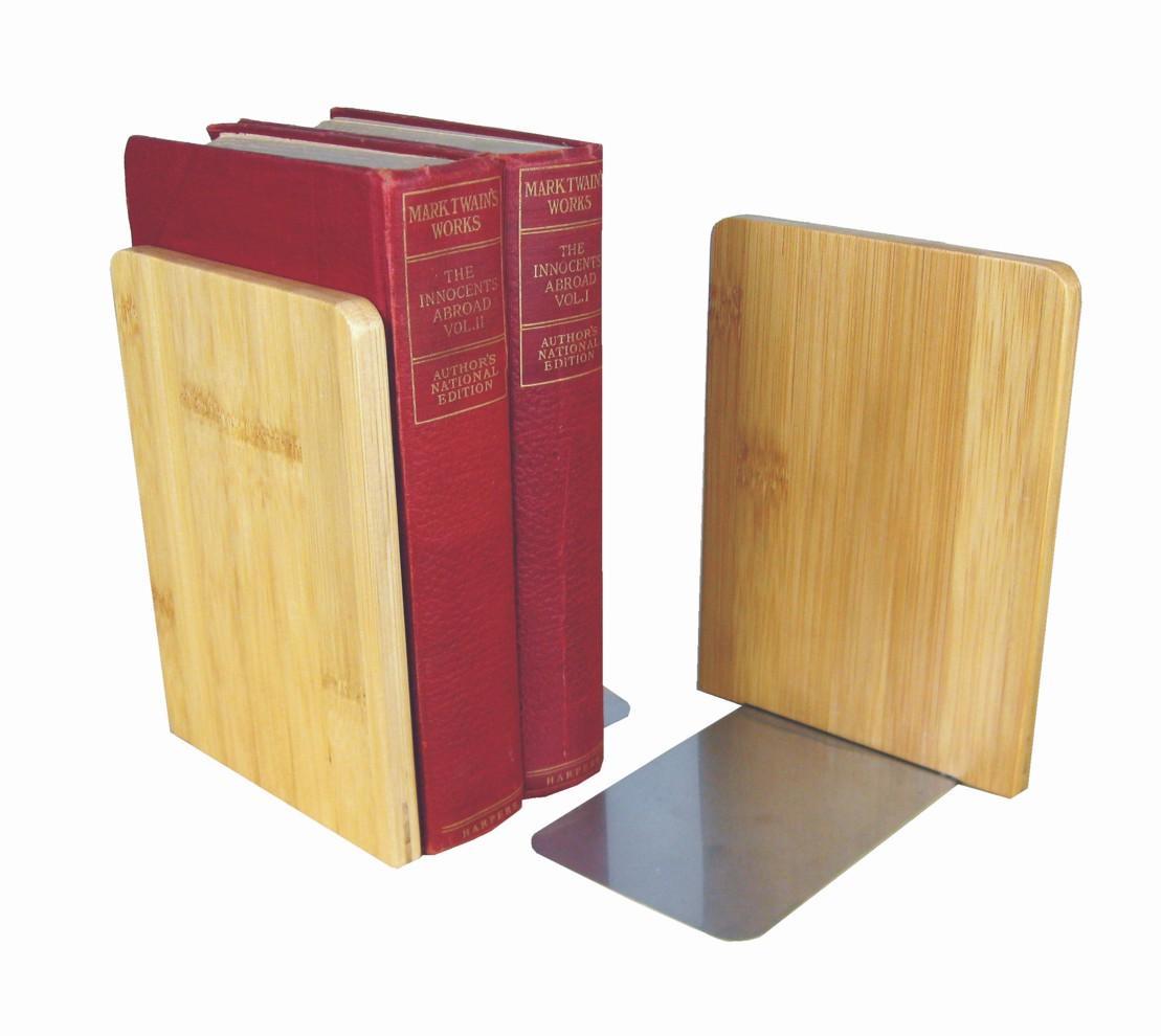 MyLibrary Buchstützen 2er Set - Holz & Edelstahl - Bookends