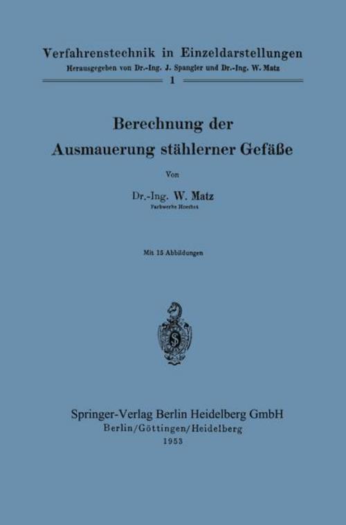 Buchcover: Berechnung der Ausmauerung stählerner Gefäße