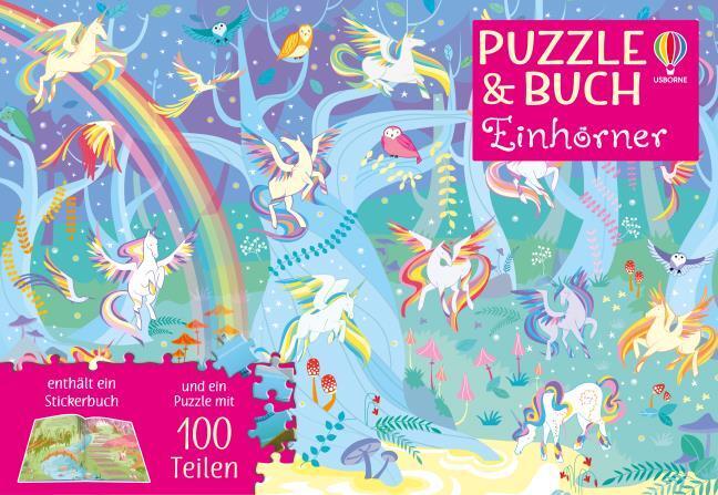 Buchcover: Puzzle & Buch: Einhörner