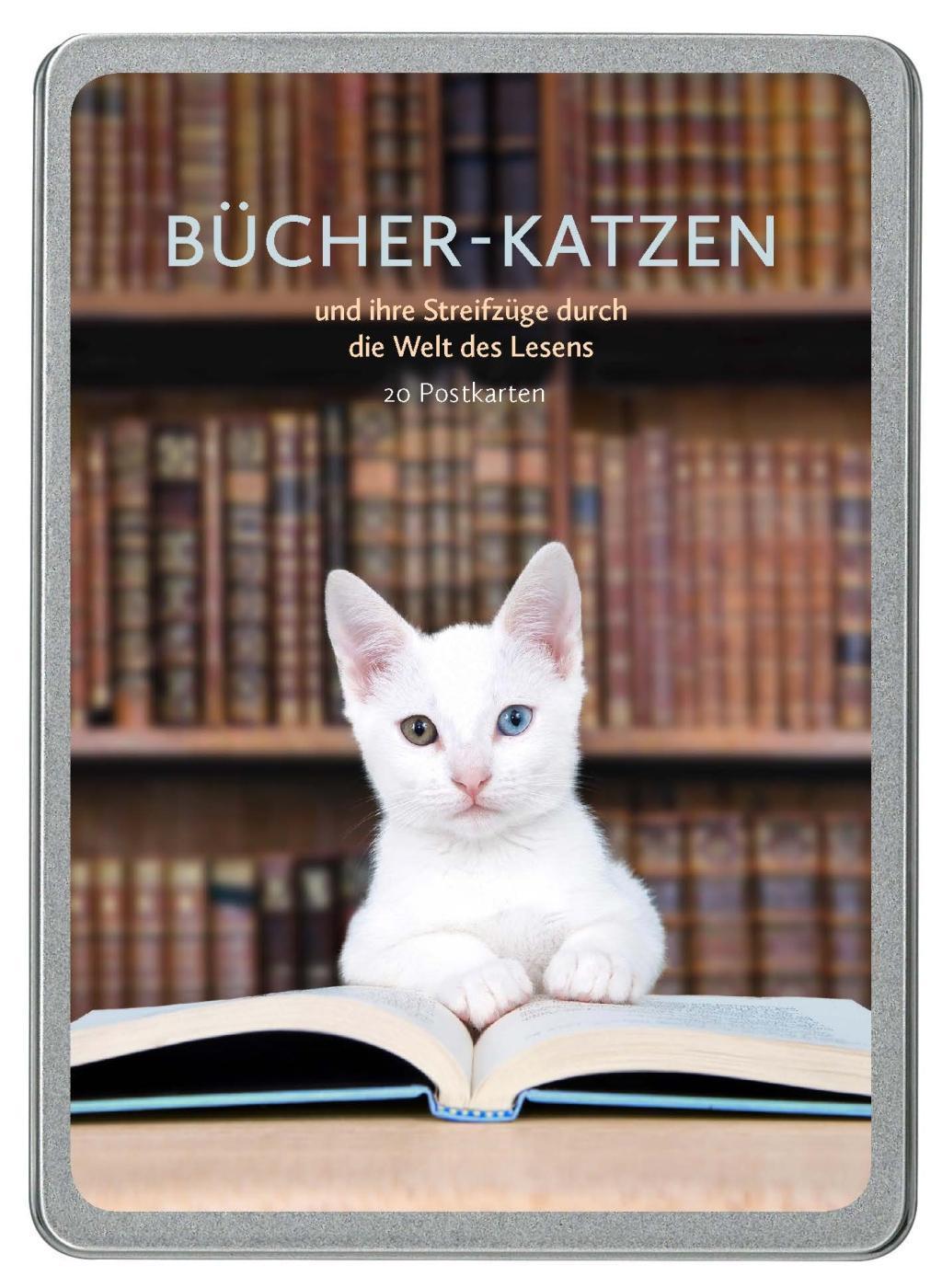 Buchcover: Bücher-Katzen Postkarten VE 20