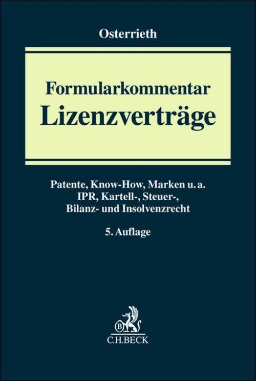 Formularkommentar Lizenzverträge