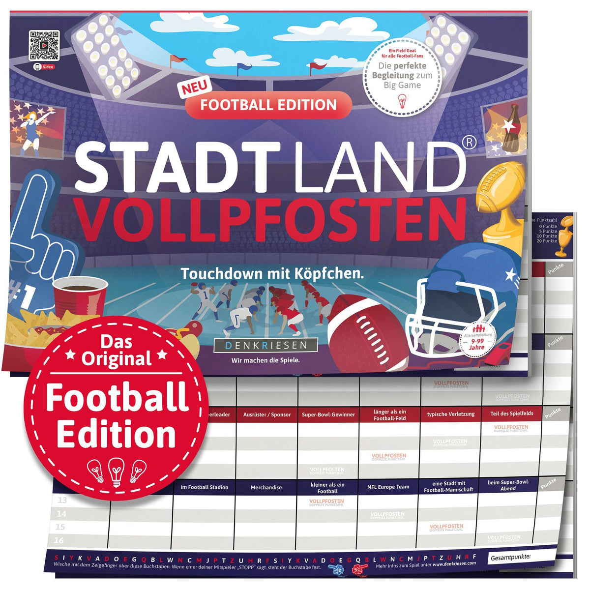 Buchcover: Stadt Land Vollpfosten Football Edition - \"Touchdown mit Köpfchen.\"