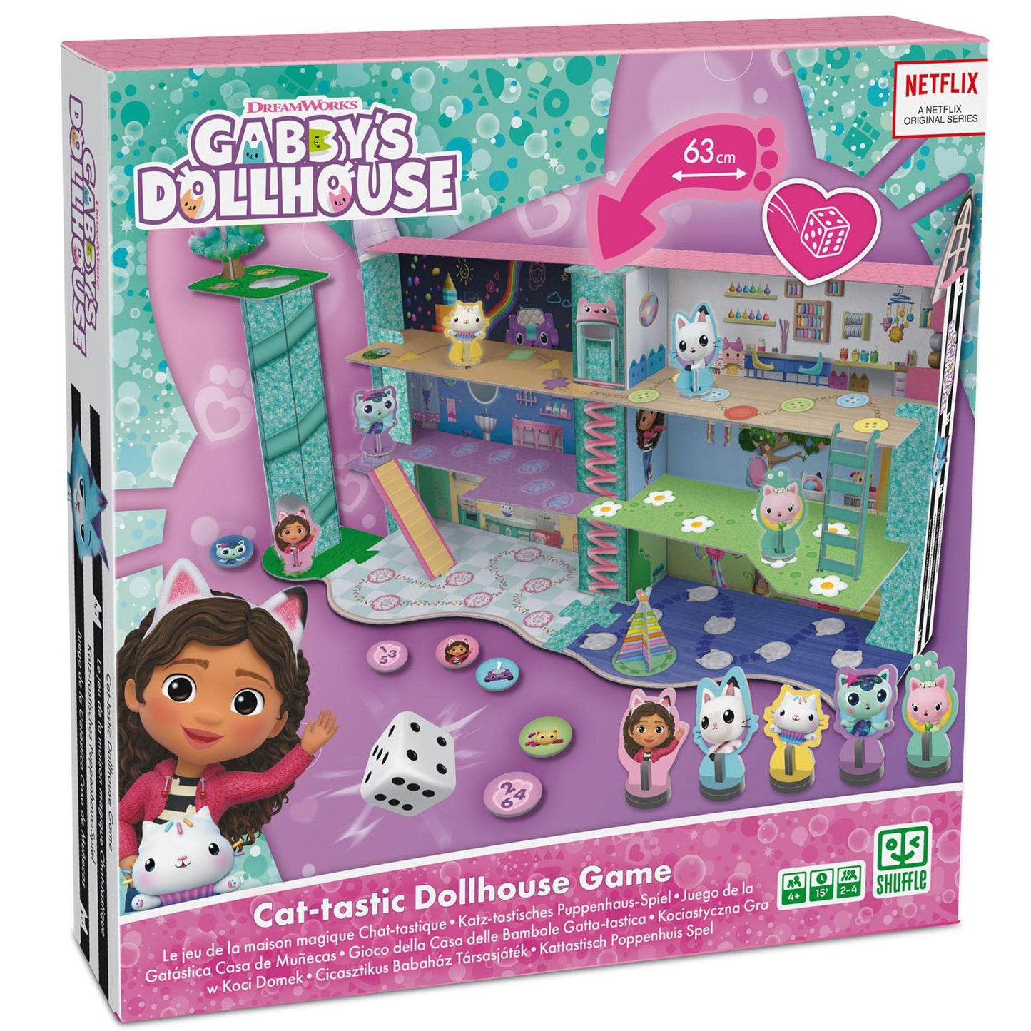 Gabby's Dollhouse - das katz-tastische Puppenhaus-3D Brettspiel