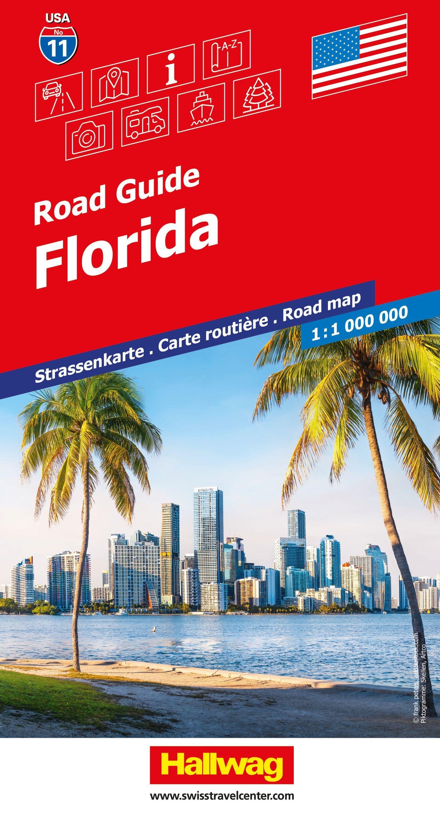 Hallwag Strassenkarte USA, Florida 1:1 Mio.
