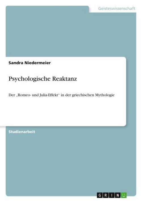 Buchcover: Psychologische Reaktanz