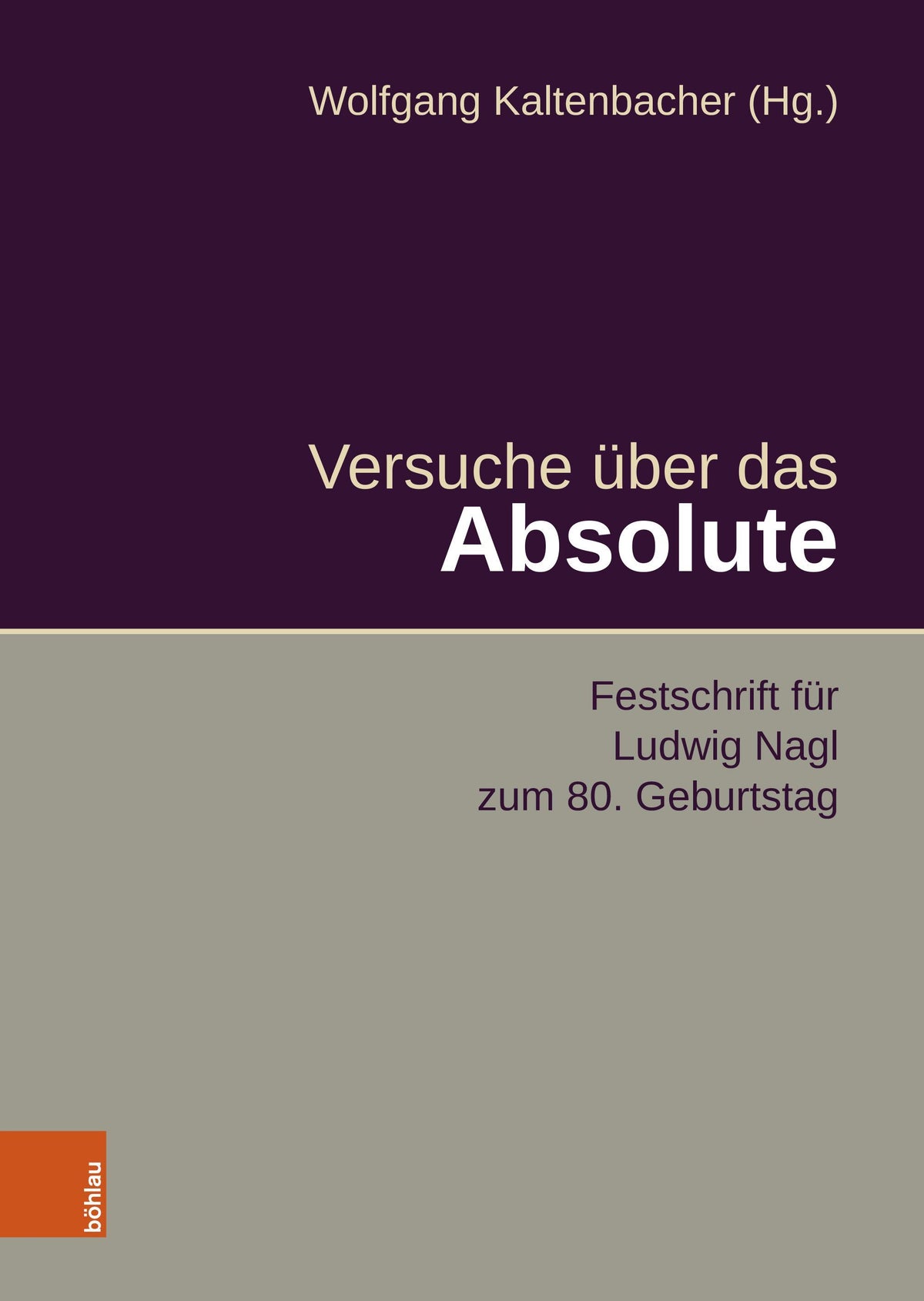 Buchcover: Versuche über das Absolute