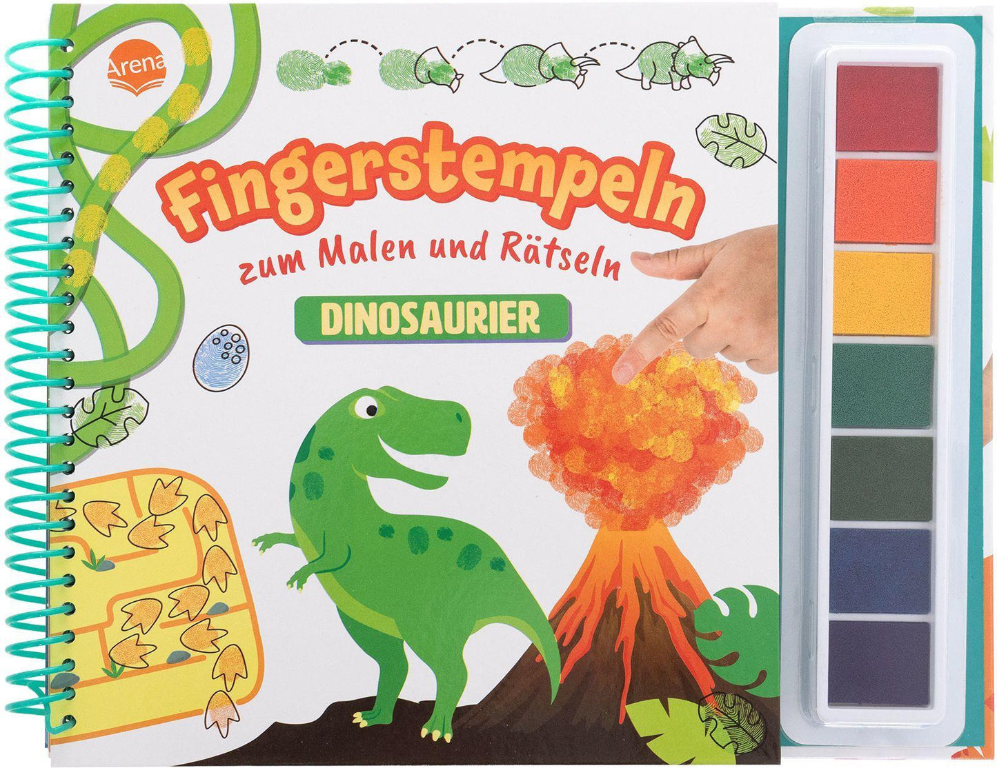 Schmitz, Hanna/Fingerstempeln zum Malen und Rätseln. Dinosaurier