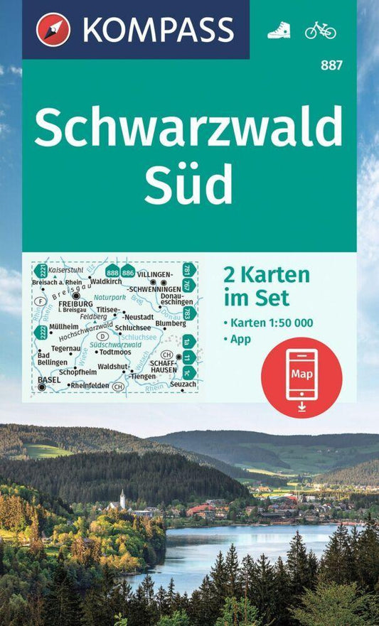 KOMPASS Wanderkarten-Set 887 Schwarzwald Süd (2 Karten) 1:50.000