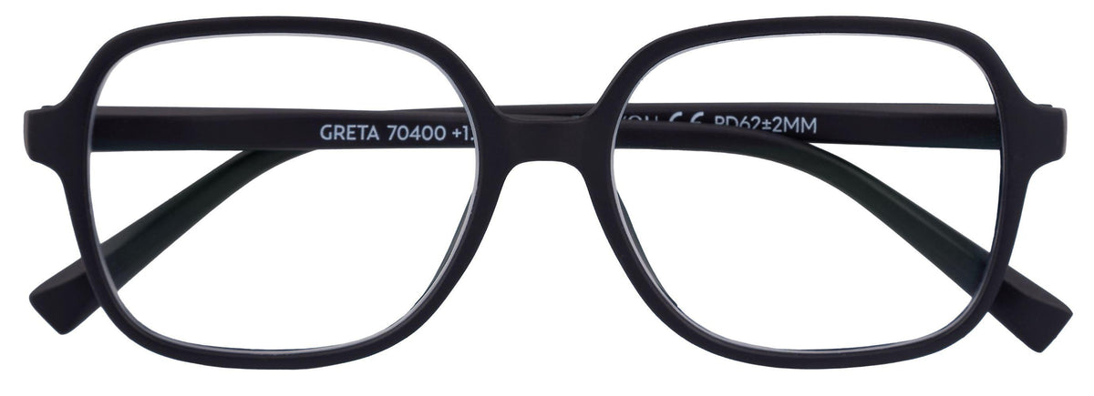 Lesebrille GRETA, schwarz, +2.50 dpt mit Etui
