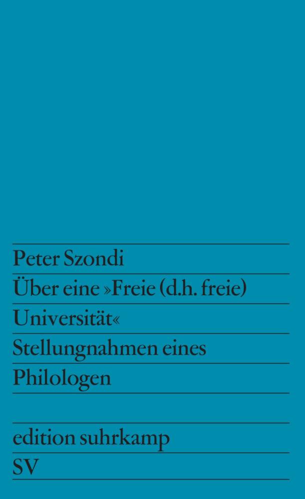 Buchcover: Über eine »Freie (d.h. freie) Universität«