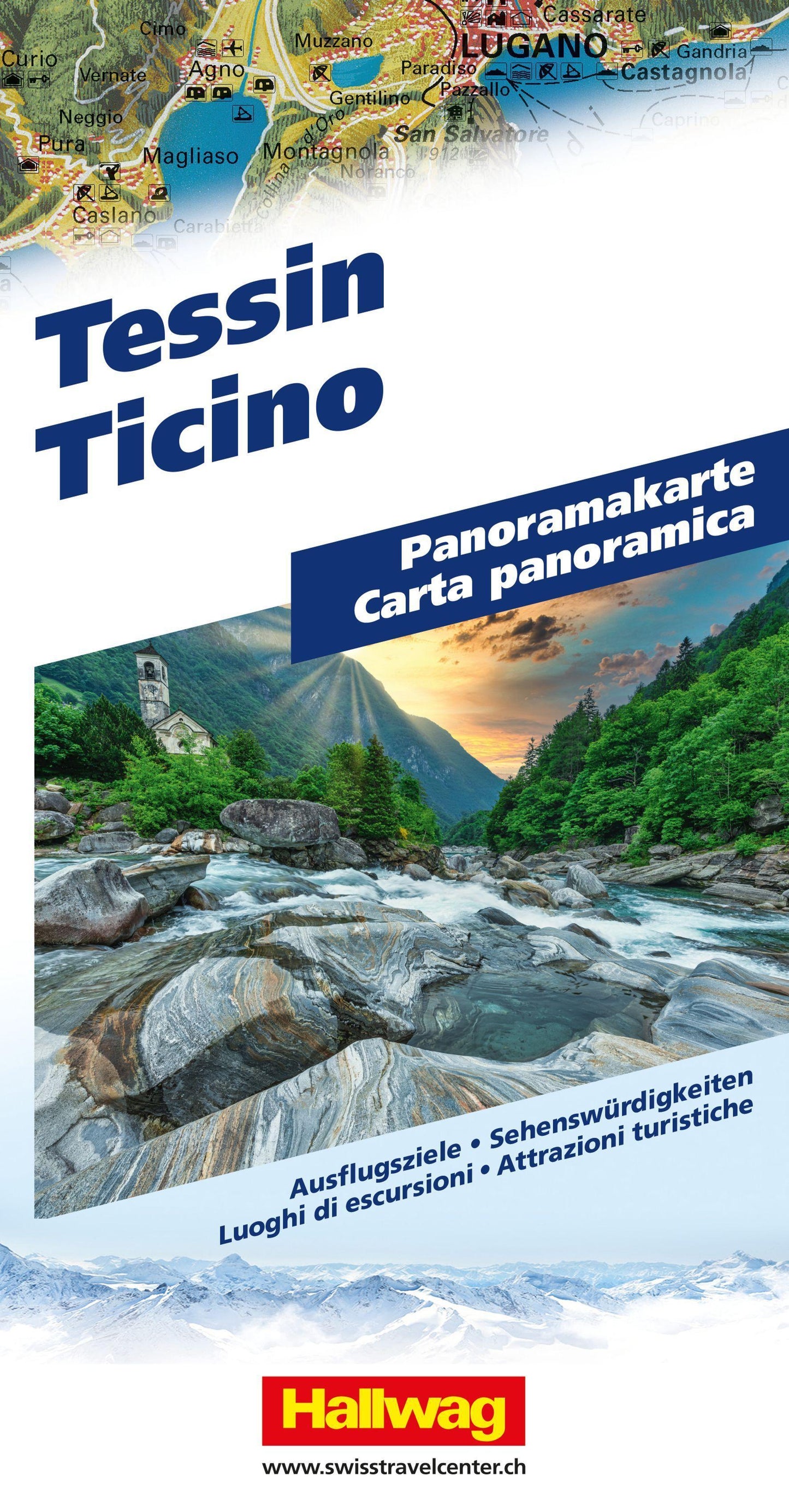 Hallwag Panoramakarte Tessin