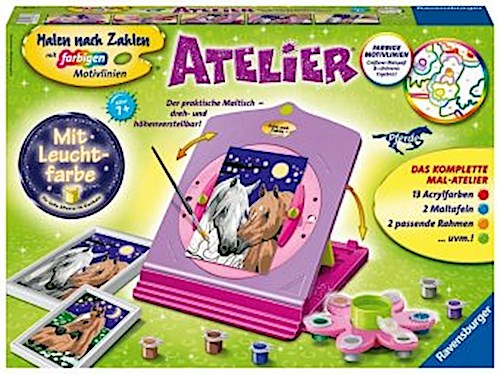 CreArt, Malen nach Zahlen Kinder - Atelier Pferde