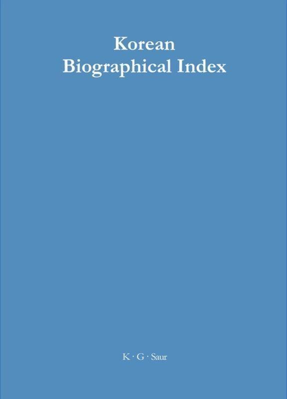 Buchcover: Korean Biographical Index
